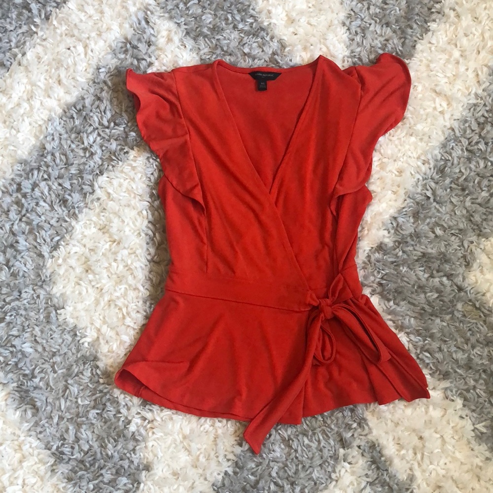 Womens ruffle sleeve top